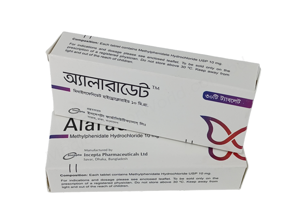 Alaradate- Generic Methylphenidate Hydrochloride- Incepta Pharma